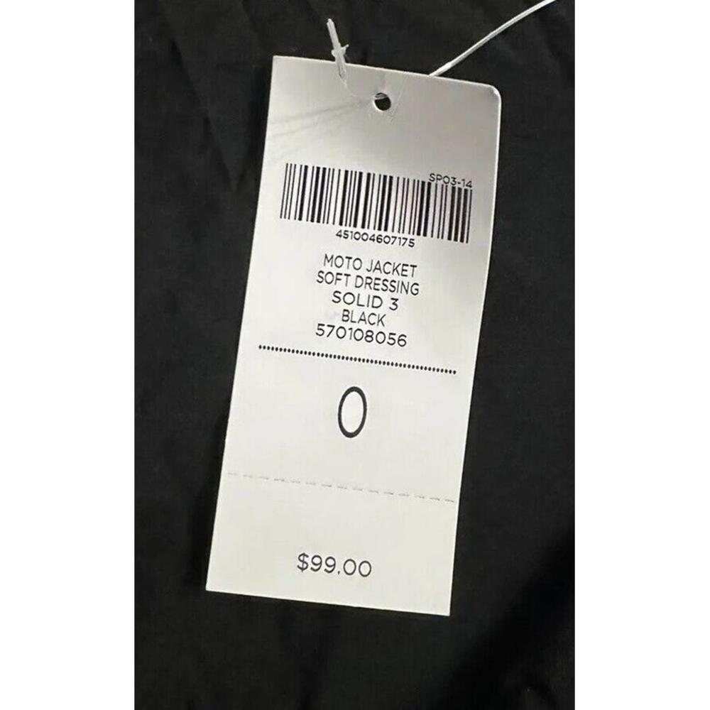NWT Chicos Womens Long Sleeve Black Open Front Moto Jacket Lightweight Size 0 - Picture 8 of 12